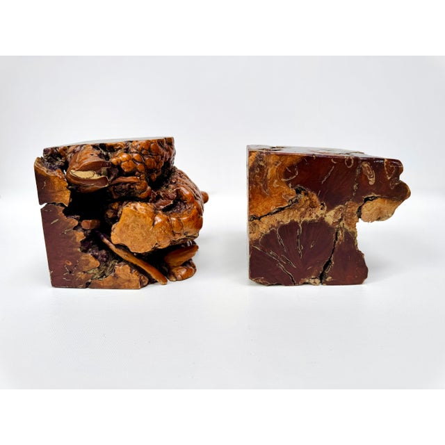 Vintage Burlwood Root Sculpture Bookends, Pair For Sale - Image 6 of 12