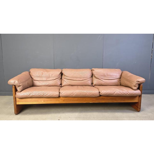 Danish Leather and Teak 3-Seater Sofa from Mikael Laursen, 1970s For Sale - Image 13 of 15