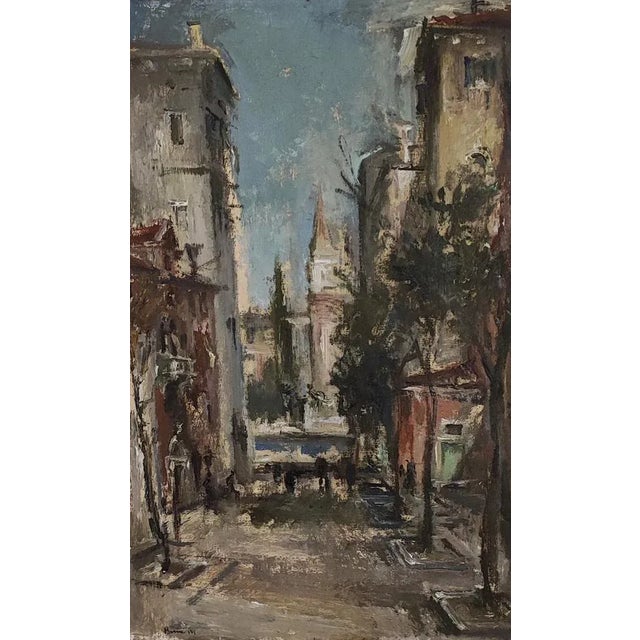 Canvas glued on a cardboard panel. Painter born in 1911 in Switzerland. Died in 1979. This piece has an attribution mark,...