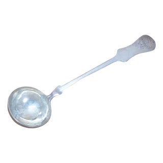 Antique Vienna Austria Josef Zemen 800 Silver Soup Serving Spoon Ladle 176g 12" For Sale