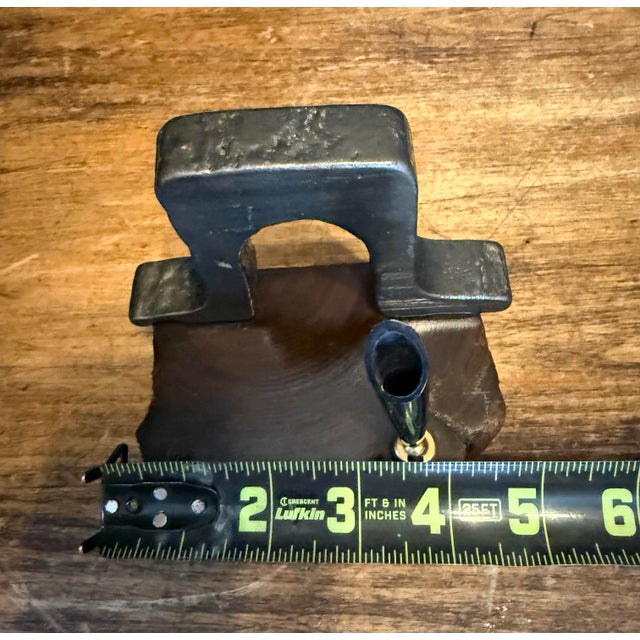 Wood Antique Panama Canal Railroad Souvenir 1915 Mounted Pen Holder Desk Paperweight For Sale - Image 7 of 8