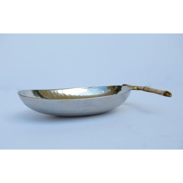 Hammered Silver Plate & Brass Oval-Shaped Accent Bowl For Sale - Image 10 of 13