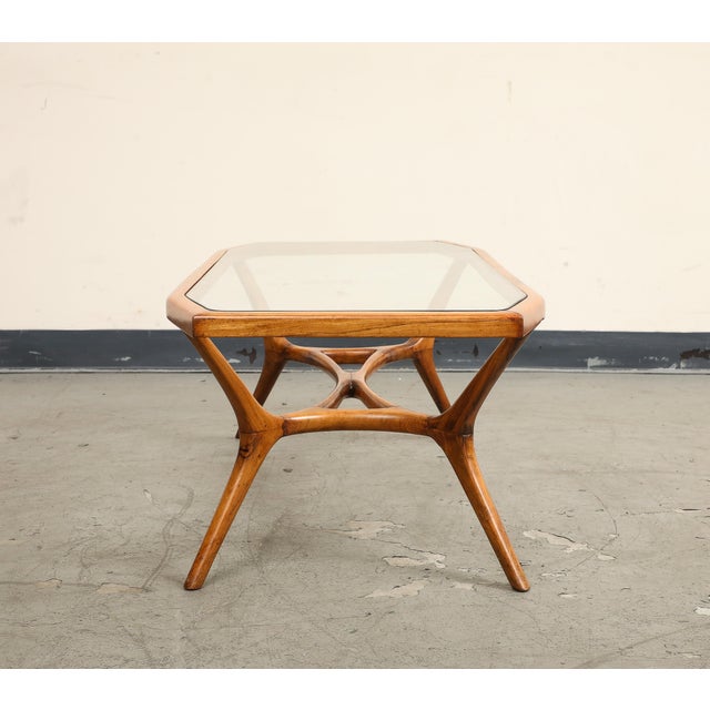Vintage Midcentury Brazilian Wood and Glass Coffee Table For Sale - Image 4 of 11