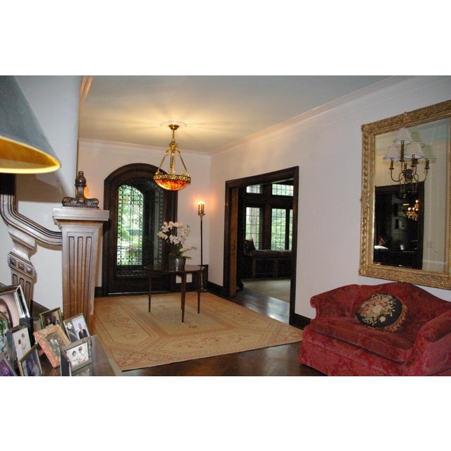 1980s 1980s Authentic Maitland-Smith Ornate Brass and Iron Empire Style Chandelier With a Penshell Inlaid Bowl For Sale - Image 5 of 17