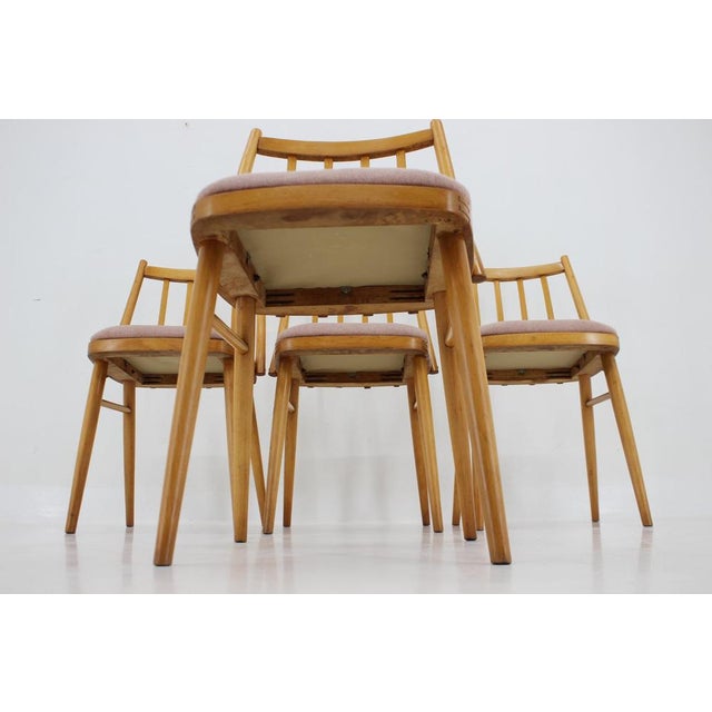 Antonin Suman Beech Dining Chairs, 1970s, Set of 4 For Sale - Image 13 of 16