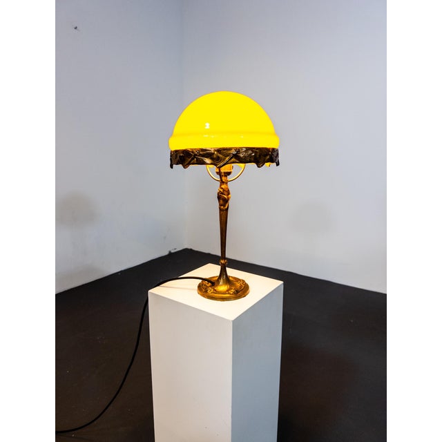 Metal Vintage Art Nouveau Table Lamp from Böhlmarks, 1920s For Sale - Image 7 of 12