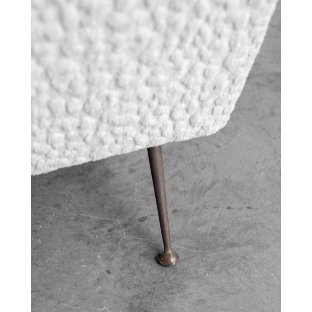 Cream Mid-Century Modern Leopard Armchair with Brass Legs, 1950s For Sale - Image 8 of 15