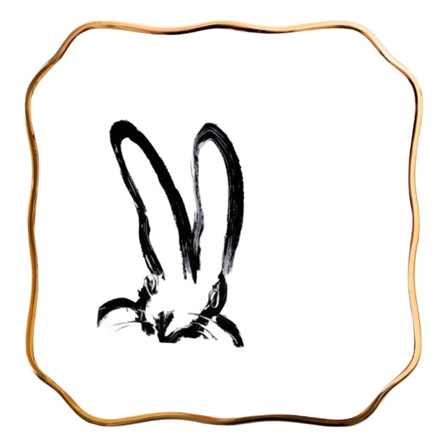 Hunt Slonem Bunny Portrait Plate, White For Sale