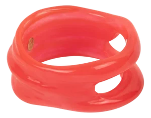 Christian Lacroix Pink-Red See-Thru Free-Form Resin Bracelet Bangle