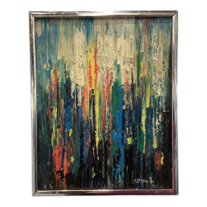 1970s Modernist Painting Signed Edger a Stareck
