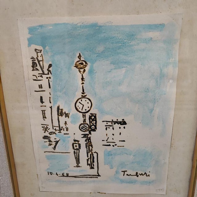 Orfeo Tamburi mixed media 15 x 20 cm from 1968 This piece is attributed to the mentioned designer/maker. It has no...