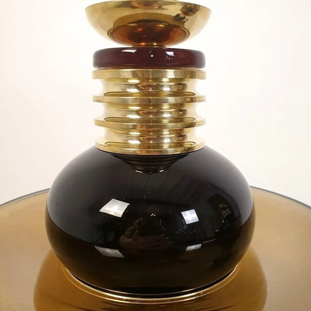 Pair of Mid-Century Modern Murano Glass Lamps 80s For Sale In Dallas - Image 6 of 9
