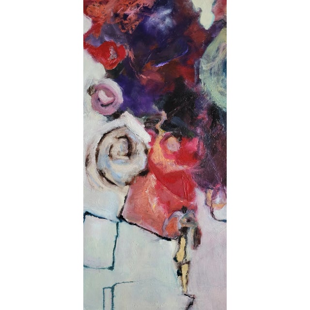 Abstract Expressionist Oil Painting, "Happy Home" by Lynn Christian, 2022 For Sale - Image 4 of 4