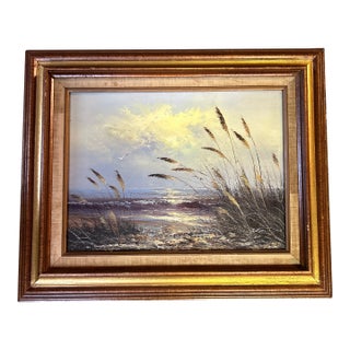 1970’s Original Impressionist Breezy Beach Seascape Painting For Sale