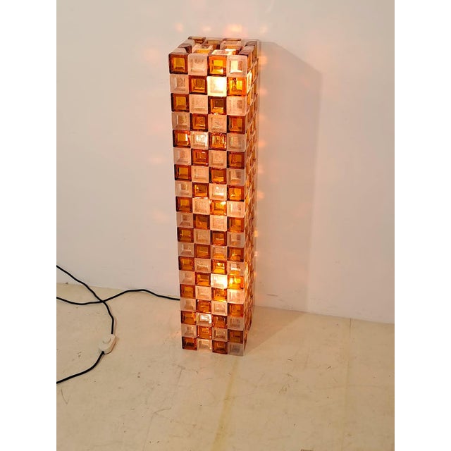 Floor Lamp in Amber and Crystal Pulegoso Glass by Poliarte, Italy, 1970s For Sale - Image 9 of 14