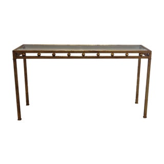 Vintage Gilt Metal Console Table For Sale