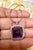 2020s 15 Ct Sugar Loaf Amethyst & Diamonds Pendent Necklace 18 Karat White Gold Chain For Sale - Image 5 of 8