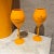 French Veuve Clicquot Orange Champagne Ice Bucket Four Glass Set For Sale - Image 11 of 12