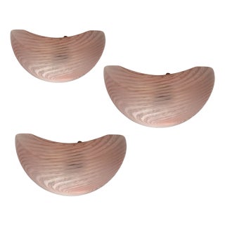 Pink Murano Glass Duna Sconces, 1970s, Set of 3 For Sale