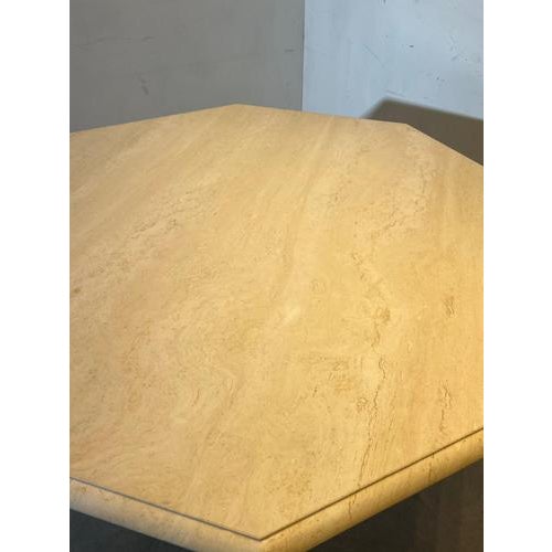 Vintage Travertine Octagonal Dining Table For Sale - Image 3 of 5