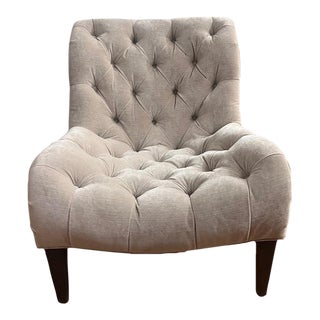 Arhaus Camden Collection Velvet Slipper Chair For Sale