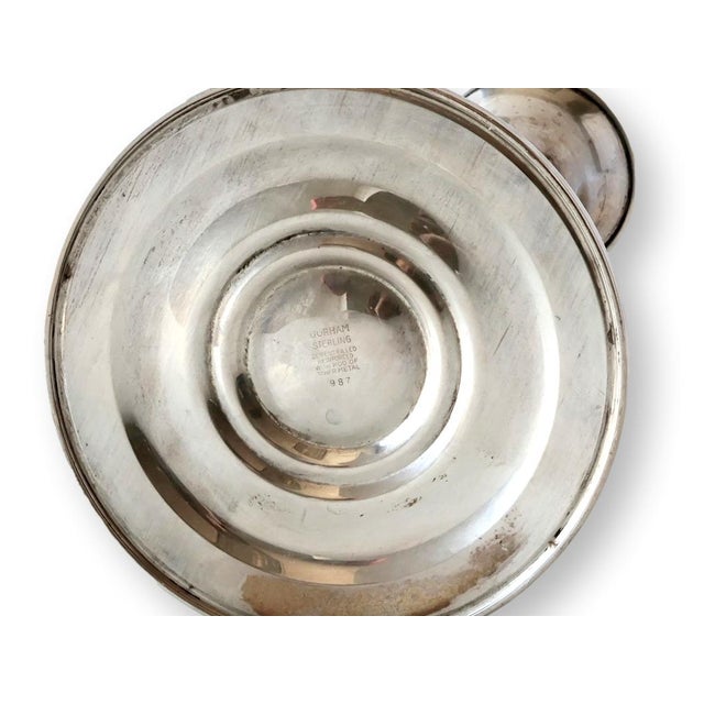 Traditional Tall Gorham Sterling Silver Single Candlestick For Sale - Image 3 of 3