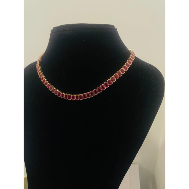 Red New 18k Gold Necklace With 44.88ct Ruby, Elegant Design, 25.97g For Sale - Image 8 of 13