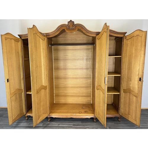 Vintage French Louis XVI Style Wardrobe in Oak For Sale - Image 5 of 12
