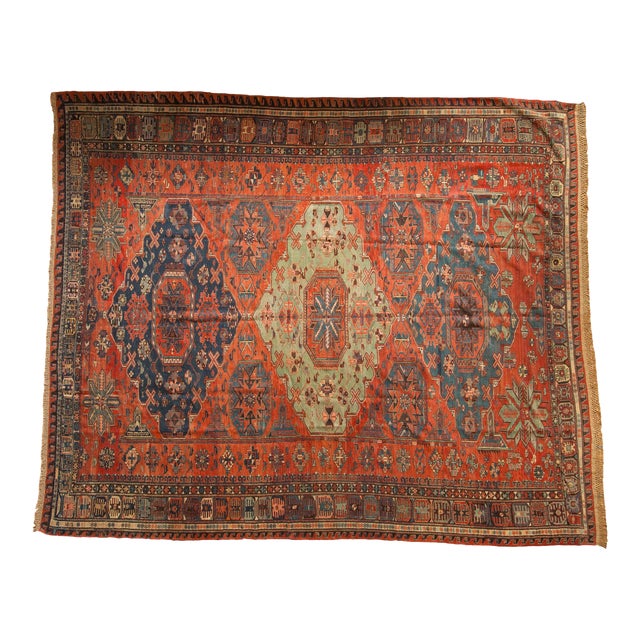 Antique Soumac Design Carpet - 8'6" X 10'3" For Sale