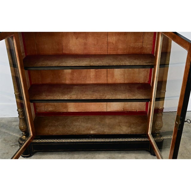 French French 19th Century Ebonized Bibliotheque For Sale - Image 3 of 12