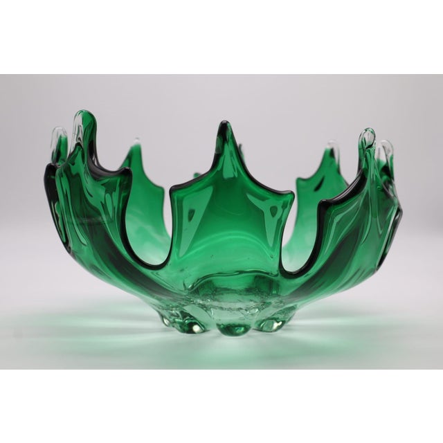 Vintage Murano Glass Green Bowl, 1960s For Sale - Image 6 of 6