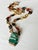 Vintage Artisan Green Calcite Mixed Media Statement Pendant Necklace For Sale - Image 4 of 16