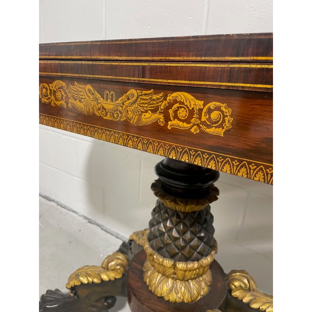 Chestnut Antique Flip-Top Games Table For Sale - Image 8 of 18
