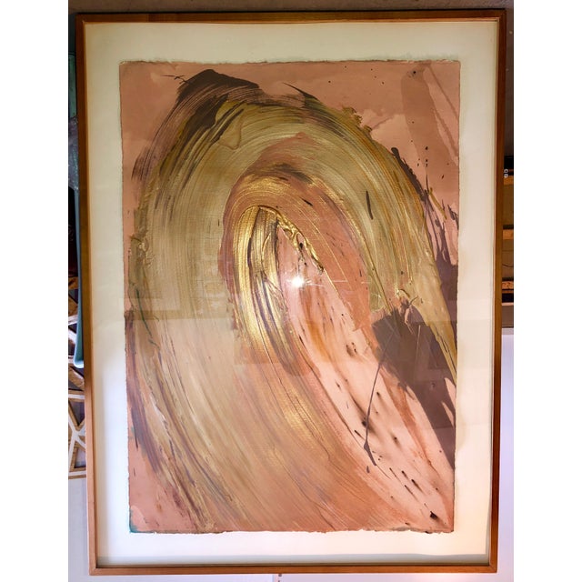 1980s Francine Tint, Contemporary Gestural Abstraction Color Field Painting Woman Artist Metallic Art, 1987 For Sale - Image 5 of 15