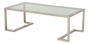 Modern Smoked Glass Top and Metal Coffee Table