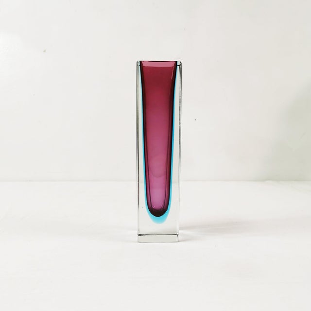 Vintage Italian Murano Sommerso Vase, 1960s For Sale - Image 9 of 10