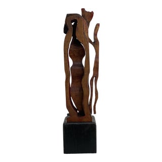 1940s Abstract Wooden Sculpture by Irving Lehman For Sale