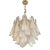 Italian White Murano Glass Sputnik Metal Frame Chandelier For Sale