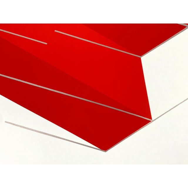 A print * a color screen print * by joachim albrecht (1913‒1997) * on paper * from 1968 * title: red electron * hand-...
