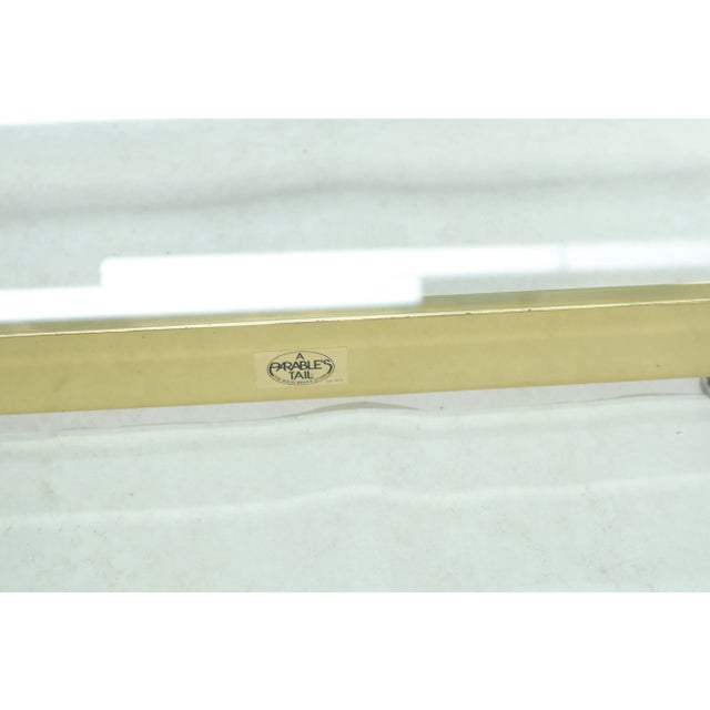 Stacked Polished Lacquered Brass Bars Base Glass Top Square Coffee Table For Sale - Image 9 of 11