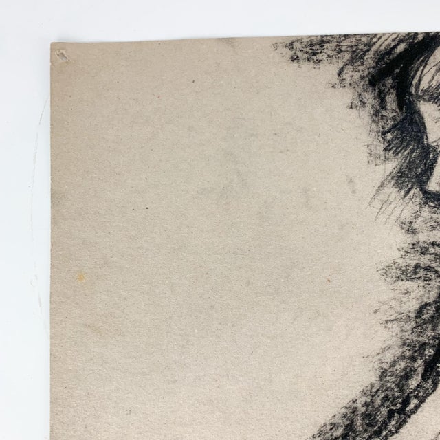 Vintage Original Female Charcoal Paper Drawing Nude Art Signed Rosemarie Hahn For Sale - Image 4 of 8