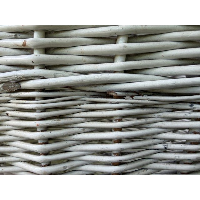 Antique Painted Gathering Willow Basket With Top Handle For Sale - Image 11 of 18
