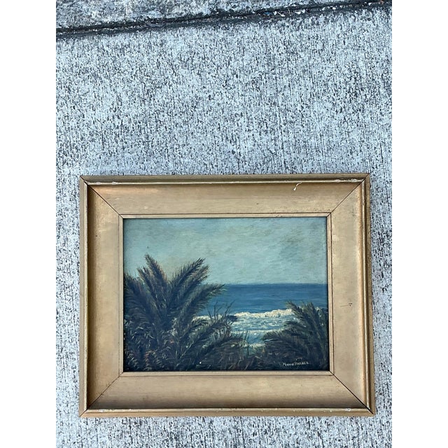 Vintage Original Seascape Oil Painting For Sale - Image 9 of 12