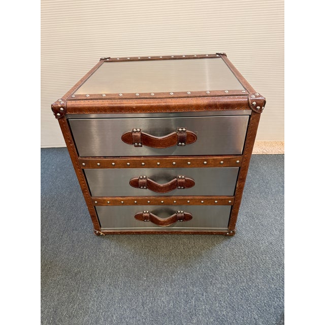 Traditional Restoration Hardware Mayfair Three Drawer Steamer Trunk For Sale - Image 3 of 12