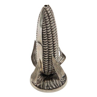 Silver Toothpick Holder in the shape of Cornmeal For Sale