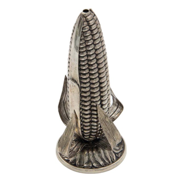 Silver Toothpick Holder in the shape of Cornmeal For Sale