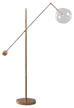 Milan 1 Arm Brass Floor Lamp by Schwung