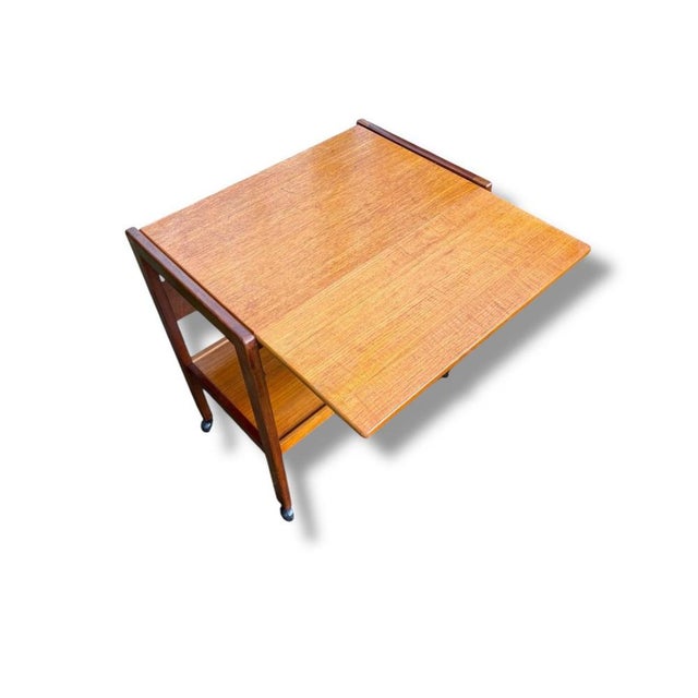 Vintage Teak Drop-Leaf Drinks Trolley on Castors For Sale - Image 9 of 12