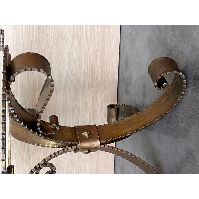 Mid 20th Century Hollywood Regency Gilt French Iron Cocktail Table For Sale - Image 13 of 18