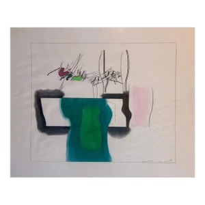 John Wood, Abstract MIxed Media Drawing Vibrant Modernist Color Watercolor Painting